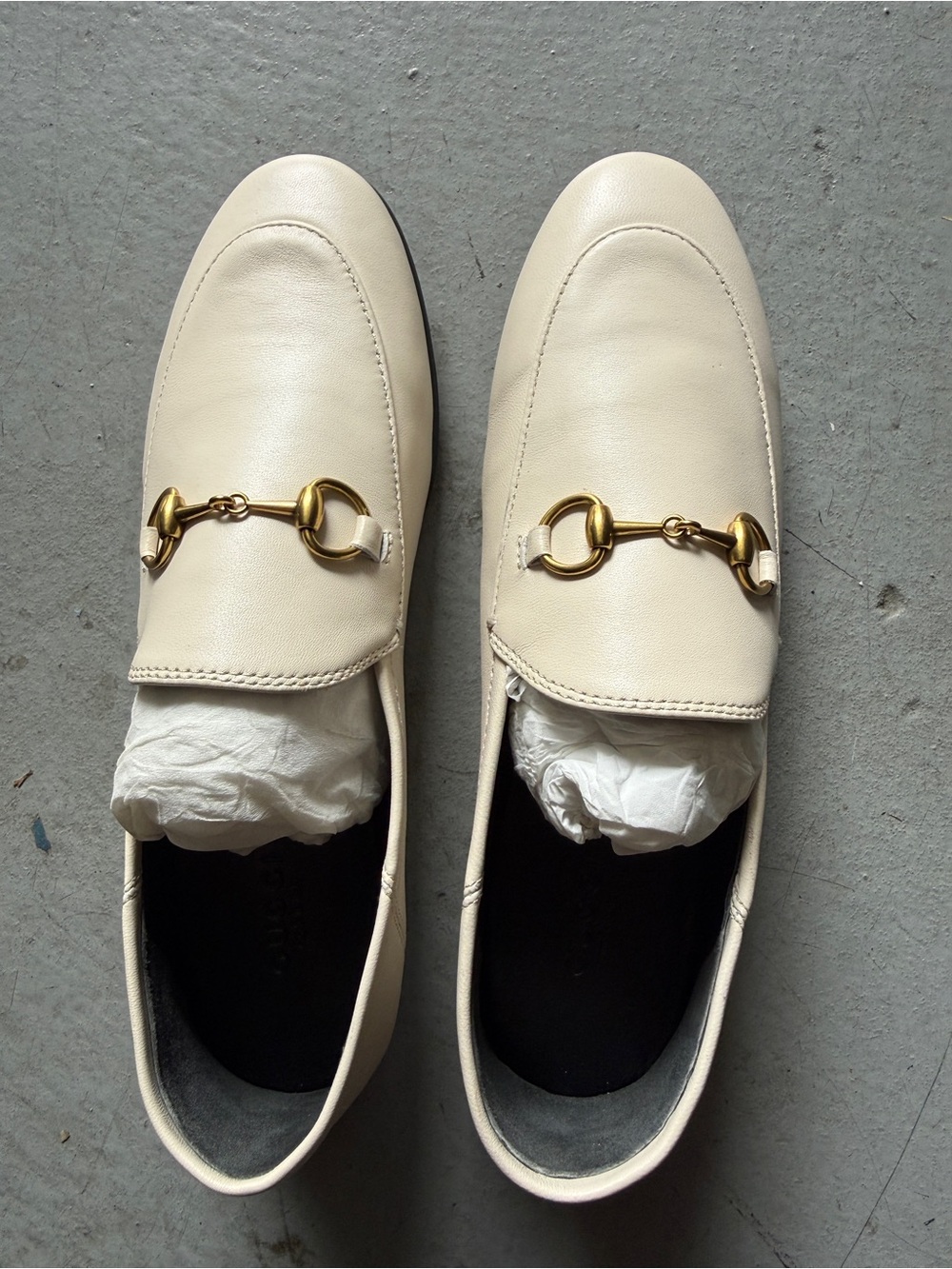 Cream Leather Loafers for women